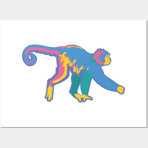 Colorful Monkey Wall Art by evisionarts